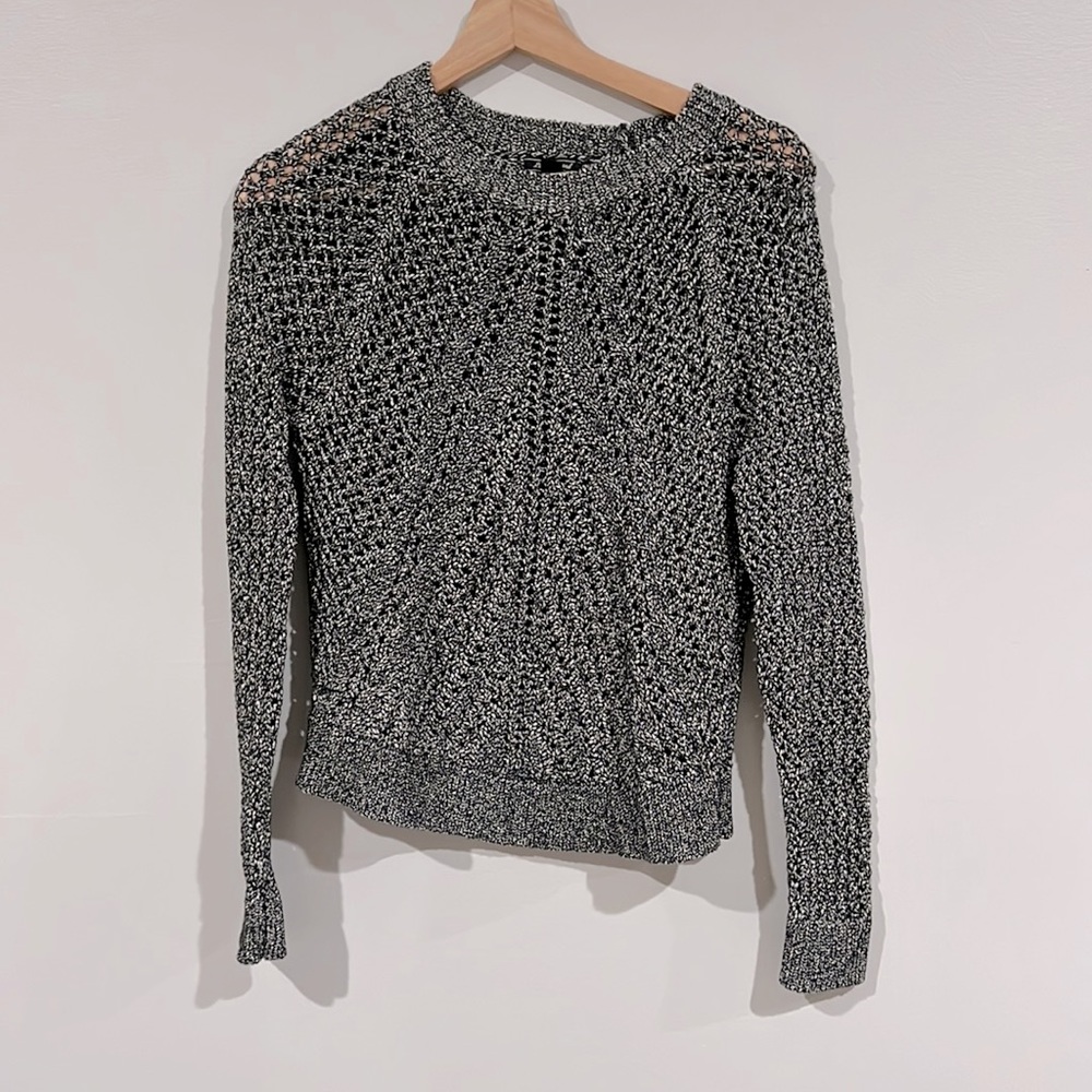 Lucky brand open knit silver sweater